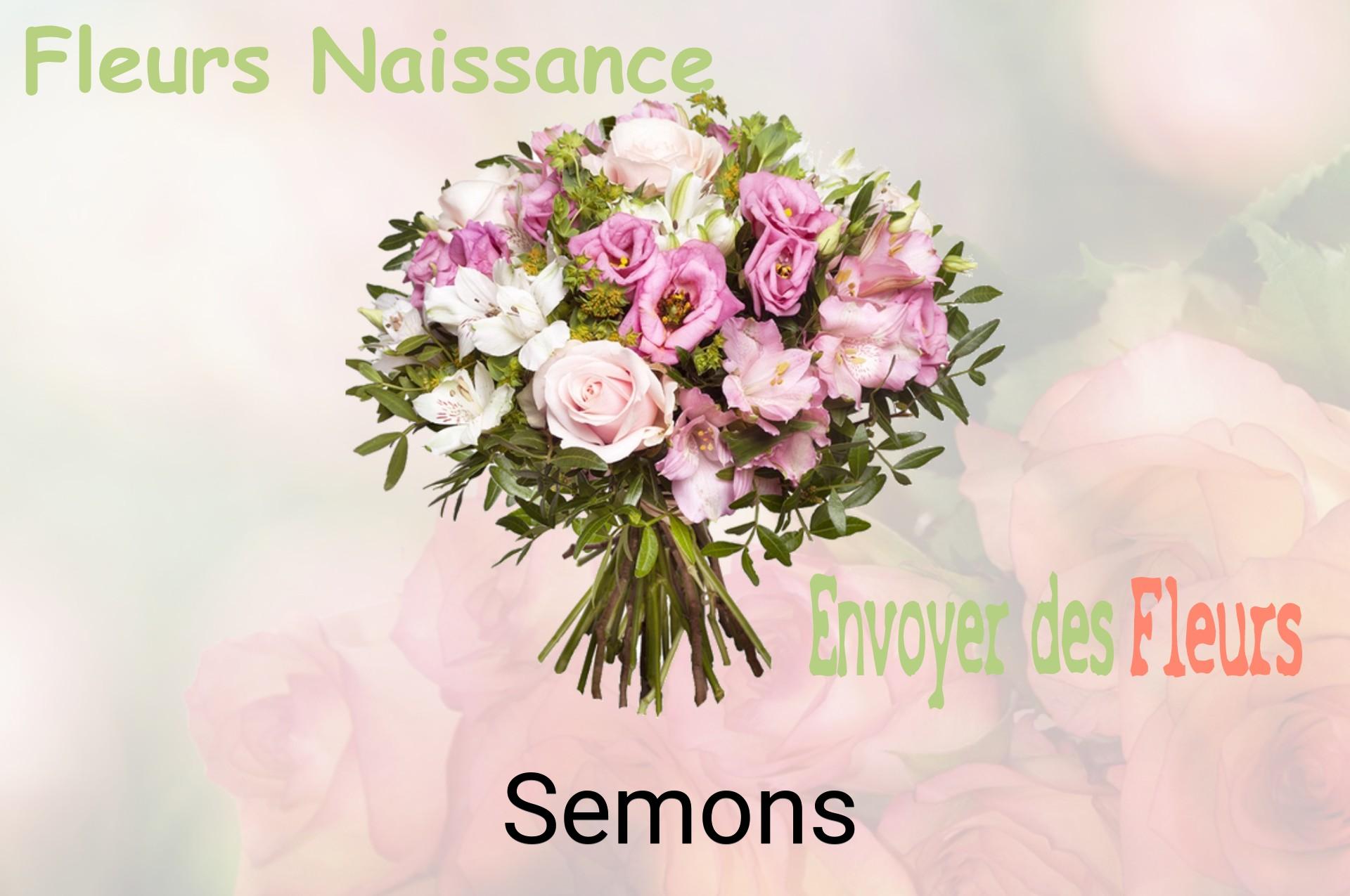 Bouquet de fleurs de naissance livré à Semons