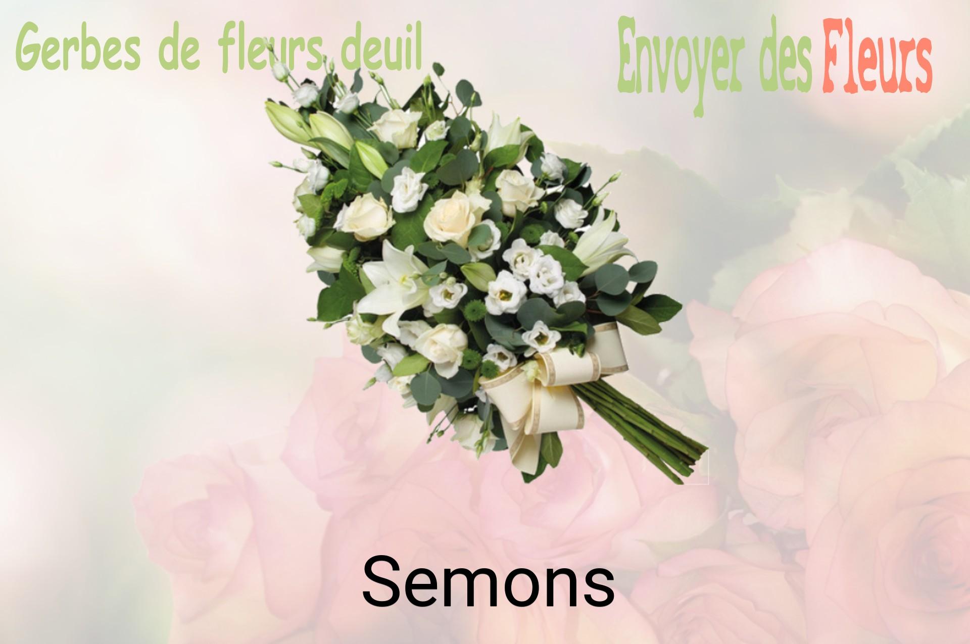 Gerbe de fleurs de deuil livrée à Semons